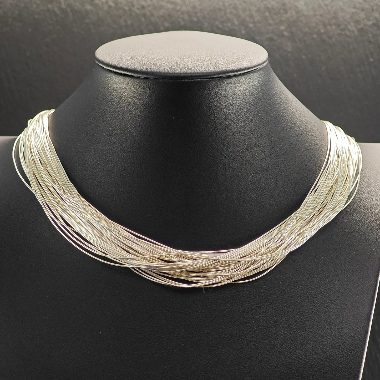 Sterling Liquid Silver 50 Strand 18 Inch Necklace N2555