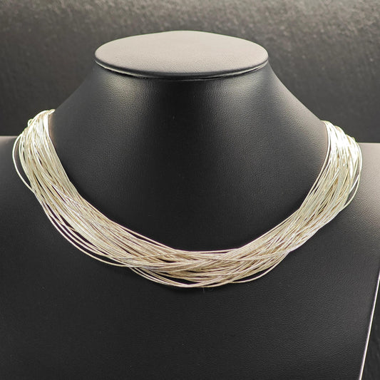 Sterling Liquid Silver 50 Strand 18 Inch Necklace N2555