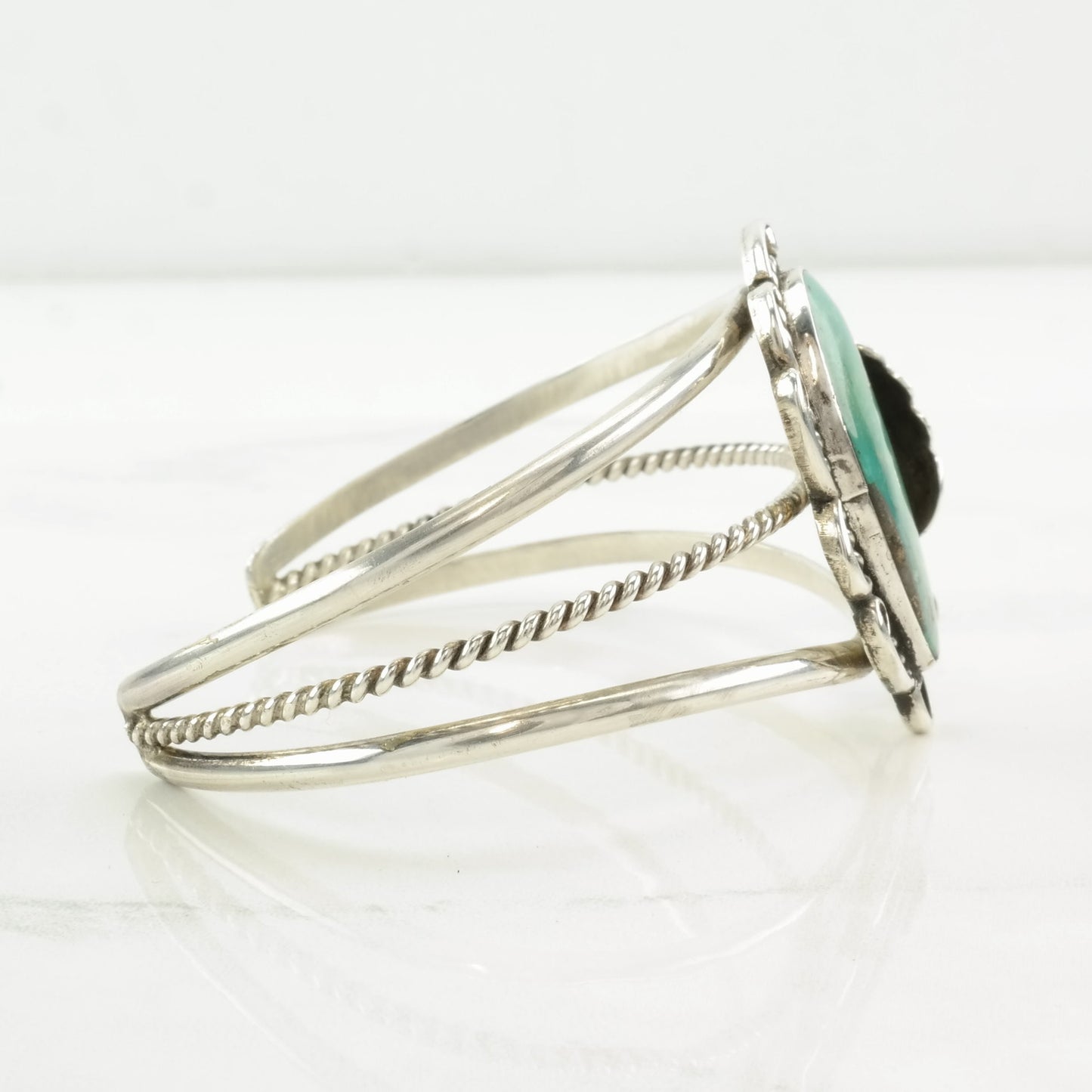 Native American Sterling Silver Cuff Bracelet Turquoise