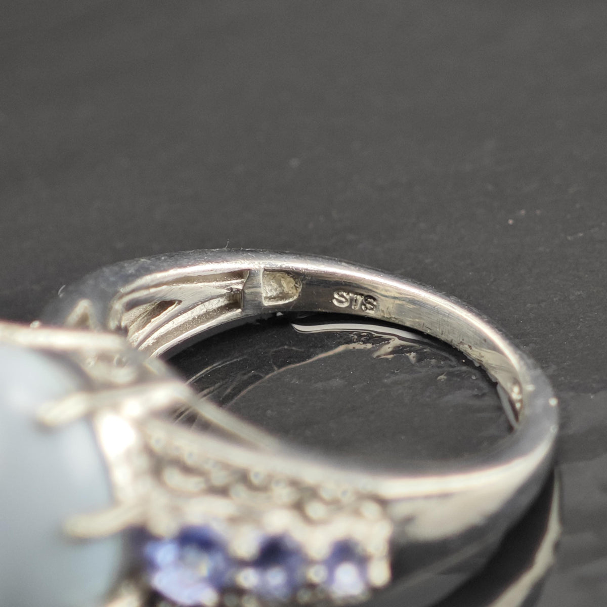 Blue Stone Tanzanite Sterling Silver Ring Sz 5 R6744