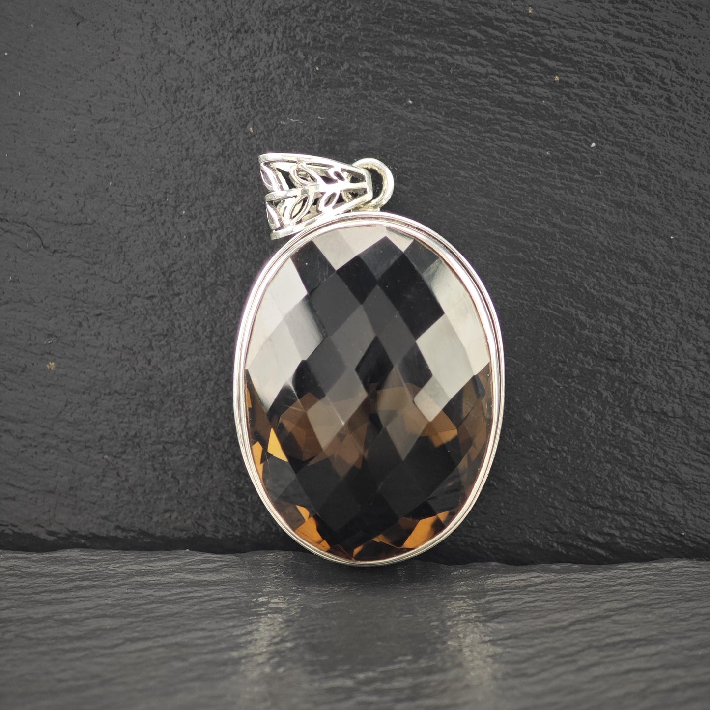 Oval Quartz Pendant - Sterling Silver  Style P2814