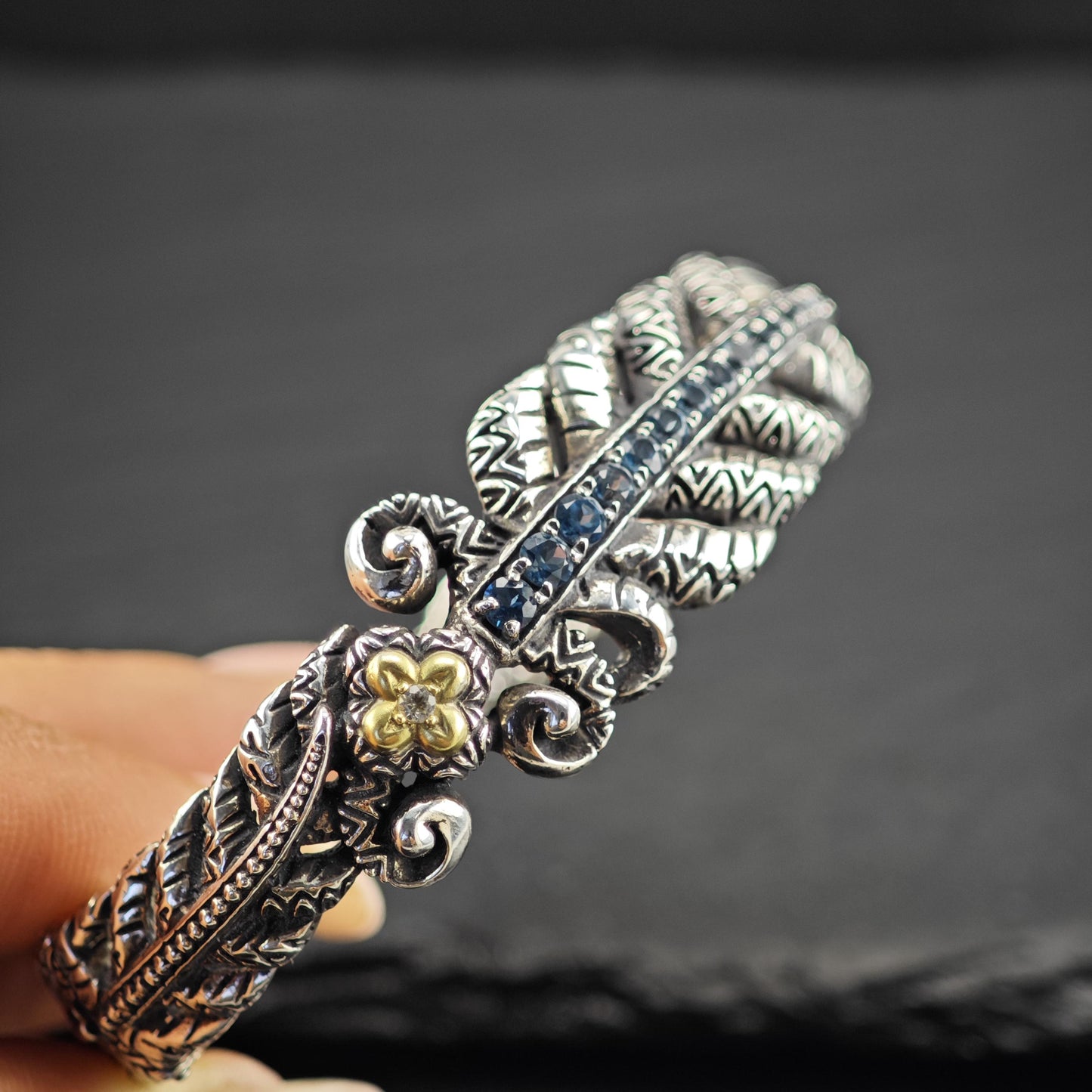 Bixby China 18K Gold Accent, Topaz Sterling Silver Bracelet