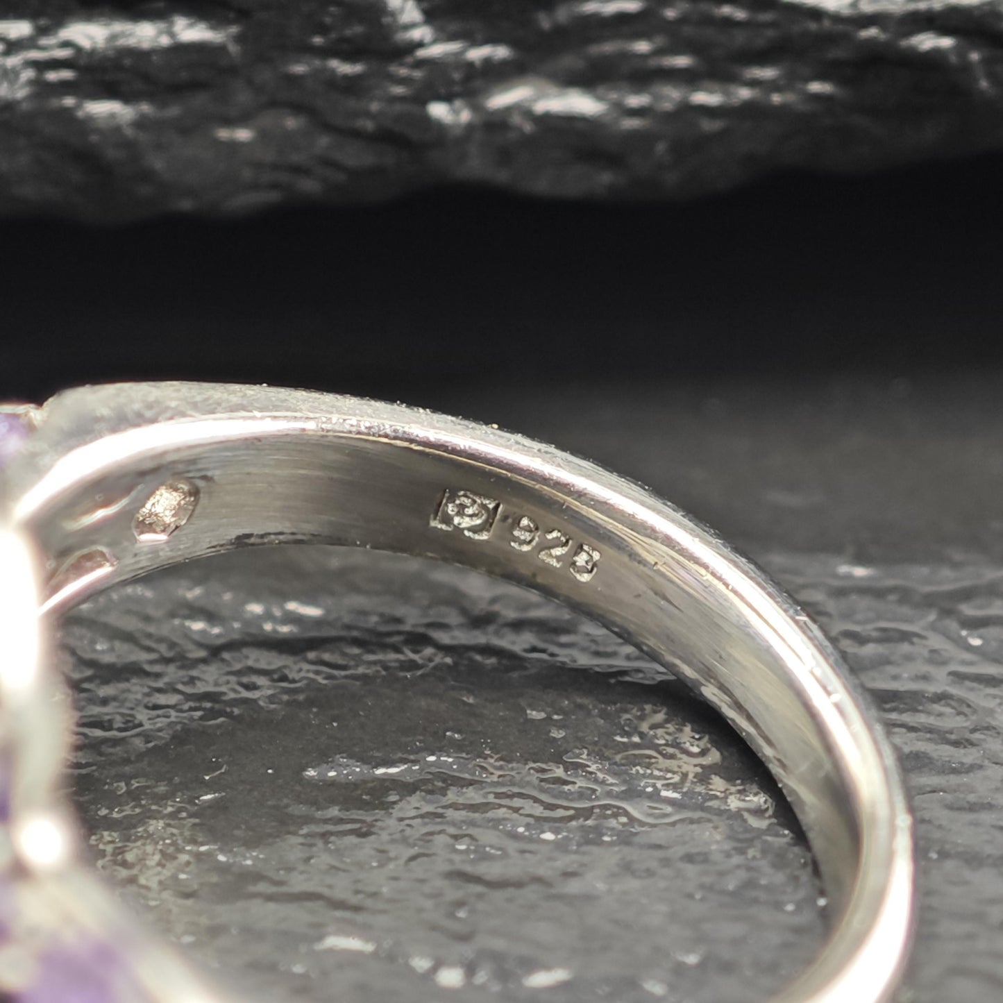 Amethyst Pave Sterling Silver Ring Sz 5 R6743