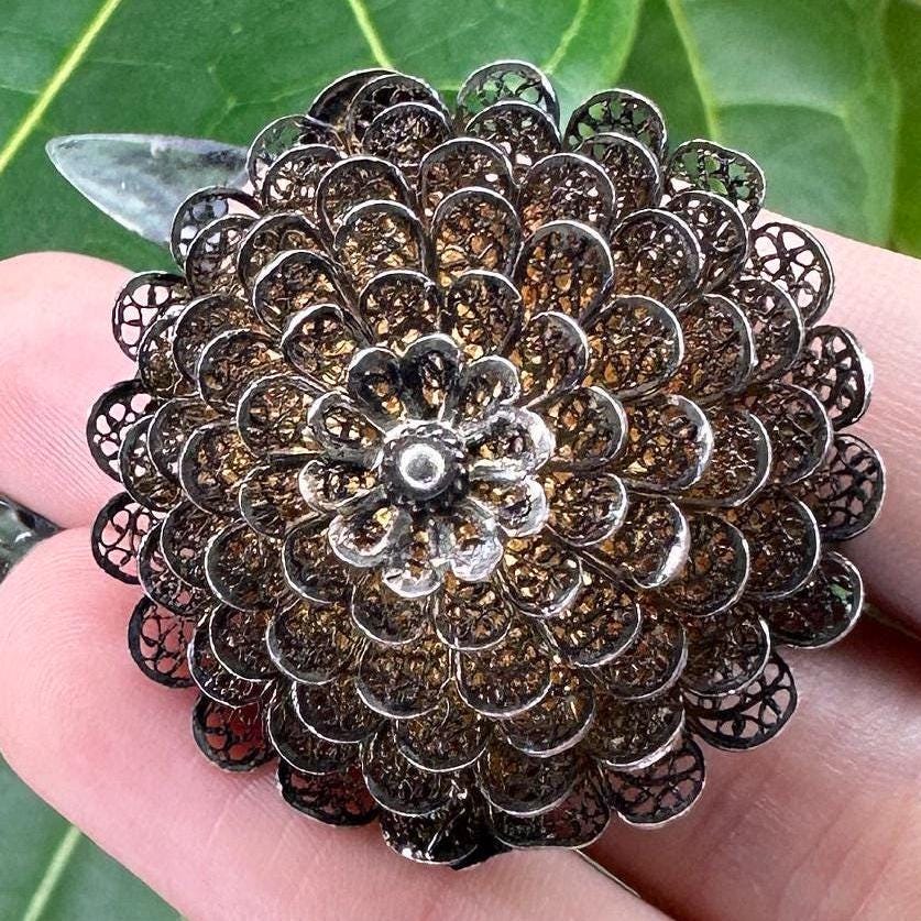 Filigree Silver Sterling Brooch by Alice Caviness