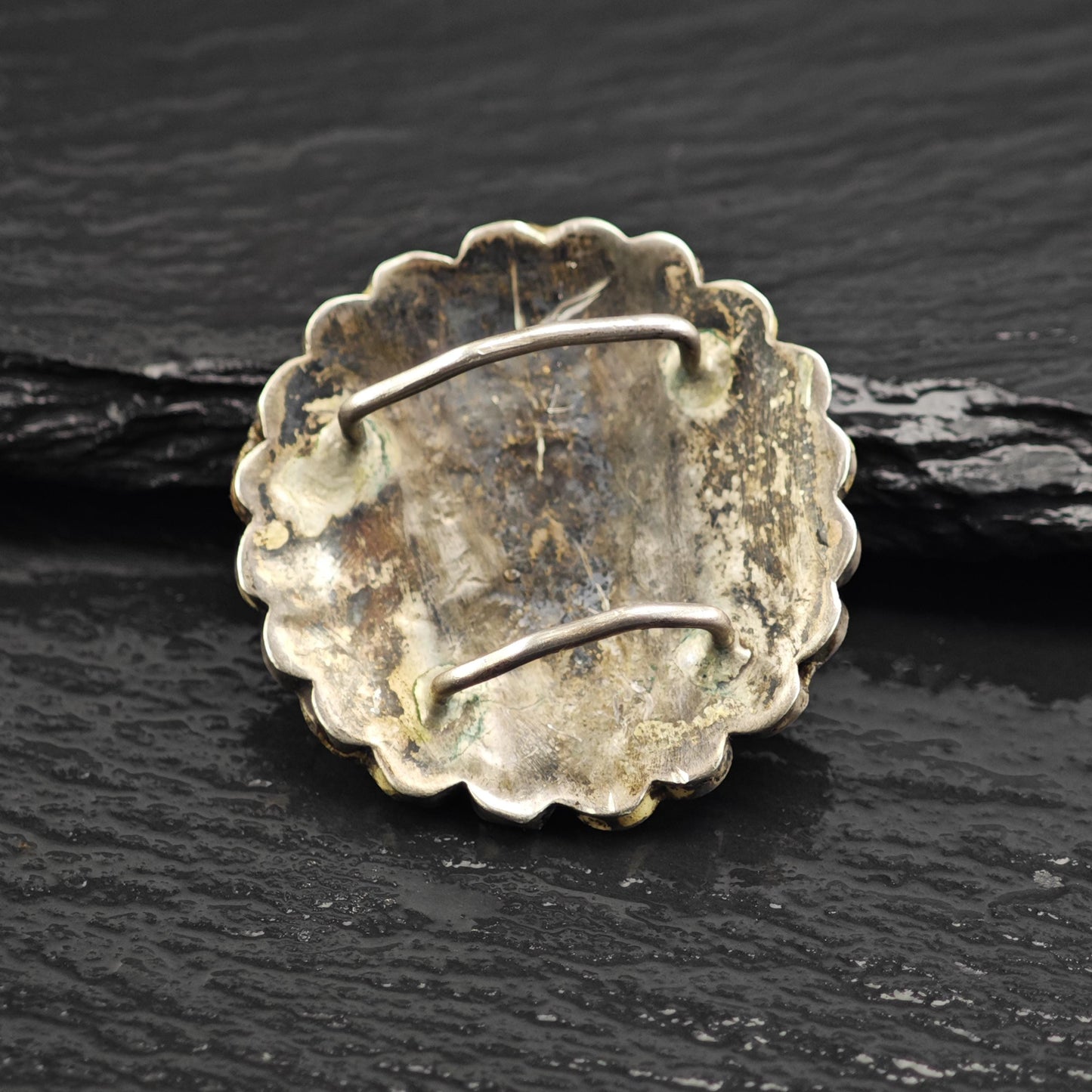 Zuni Inlay Surface Pendant Sterling Silver P3057