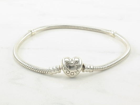 Pandora Sterling Silver Heart Charm Bracelet