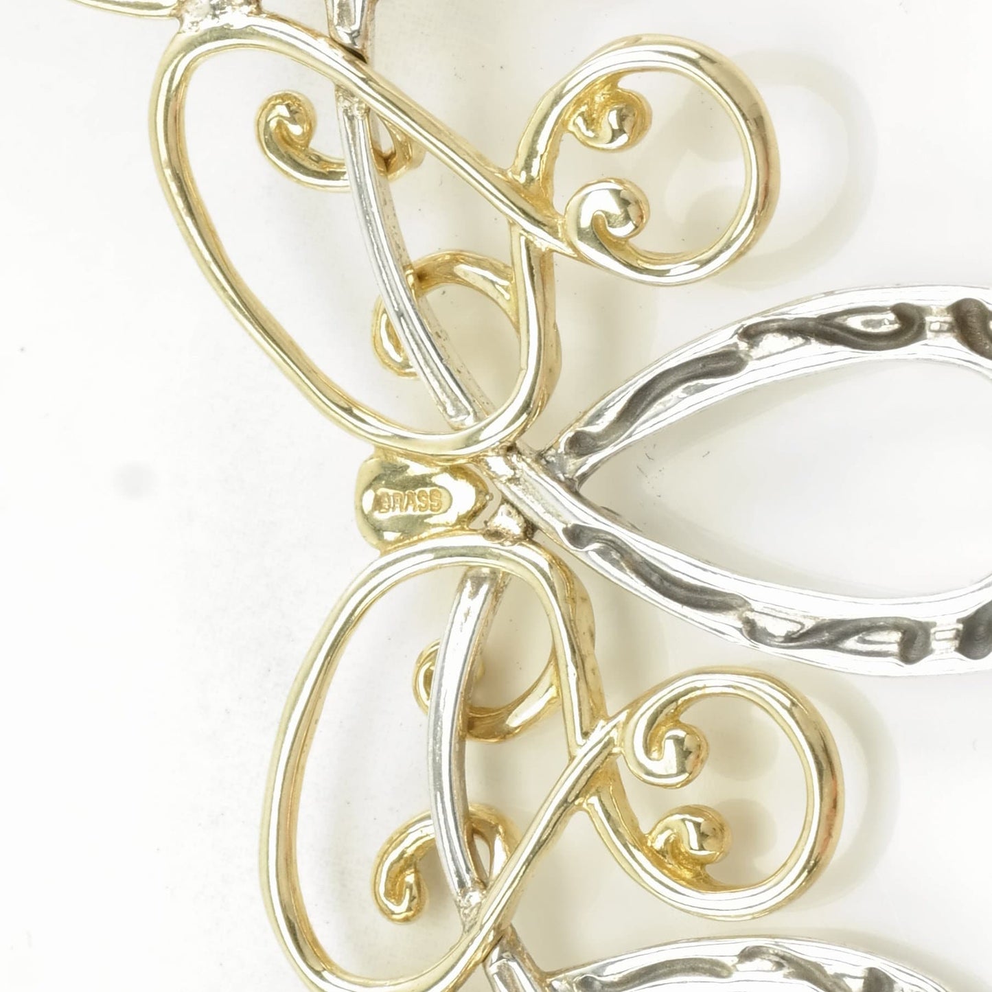 Carolyn Pollack Sterling Silver Brass Scroll Necklace