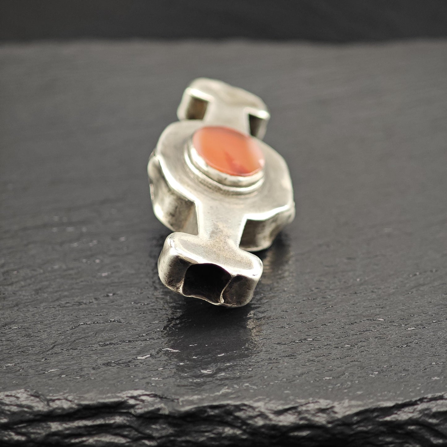 Handmade Carnelian Brooch Sterling Silver