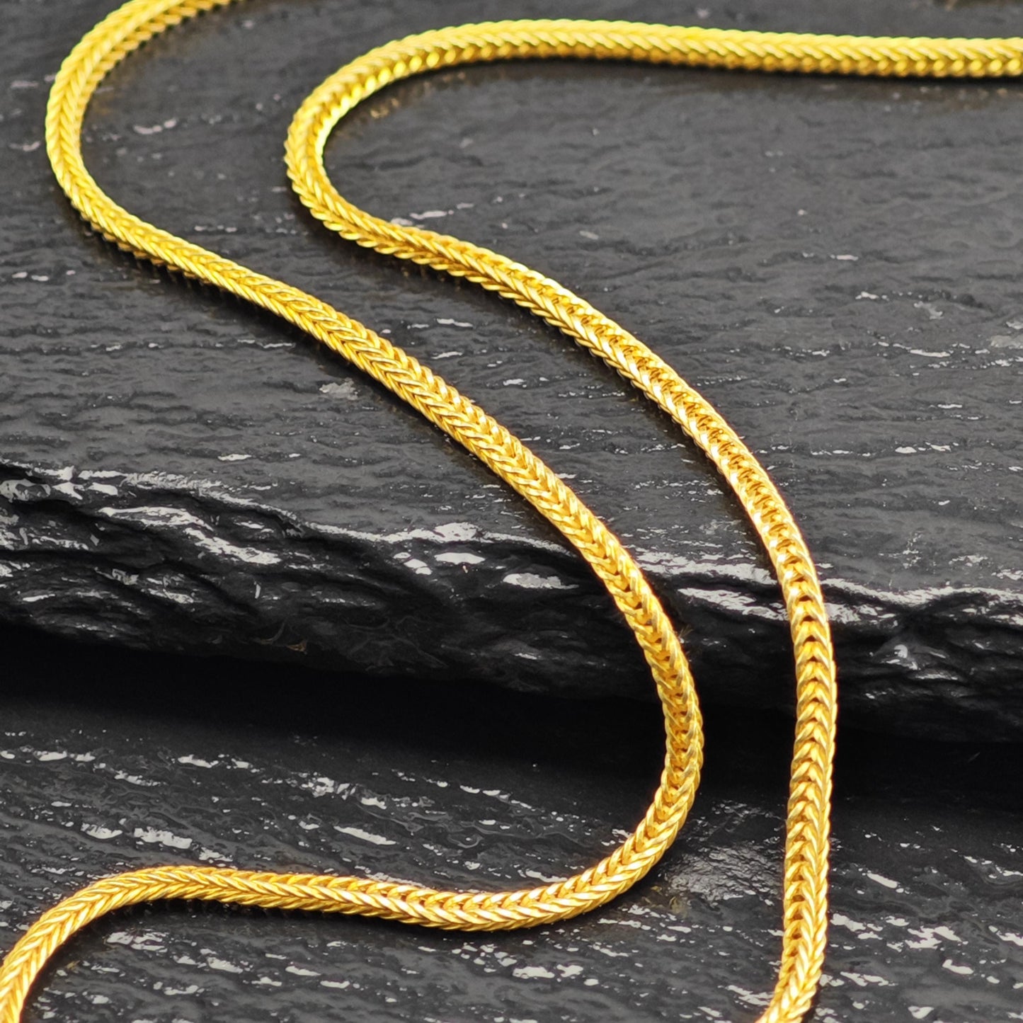 Foxtail Gold Plated Chain Sterling Silver Necklace N2751