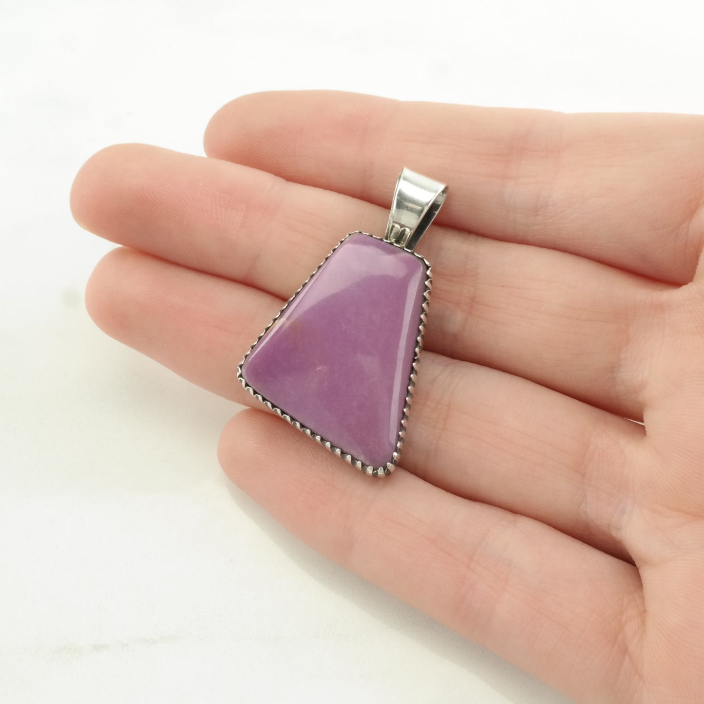 Vintage Running Bear Sugilite Sterling Silver Pendant