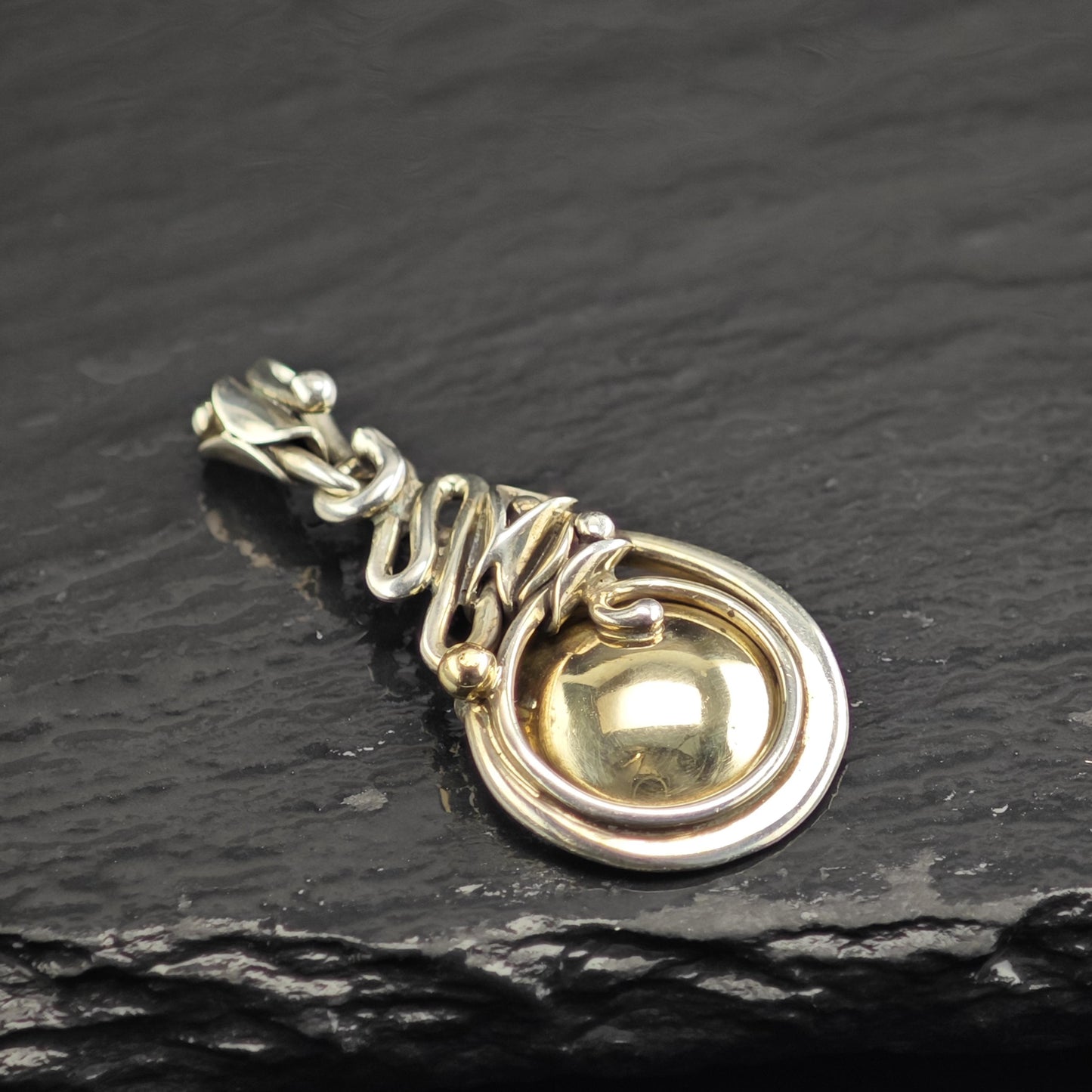 14K Gold Accent Sterling Silver Pendant P3047