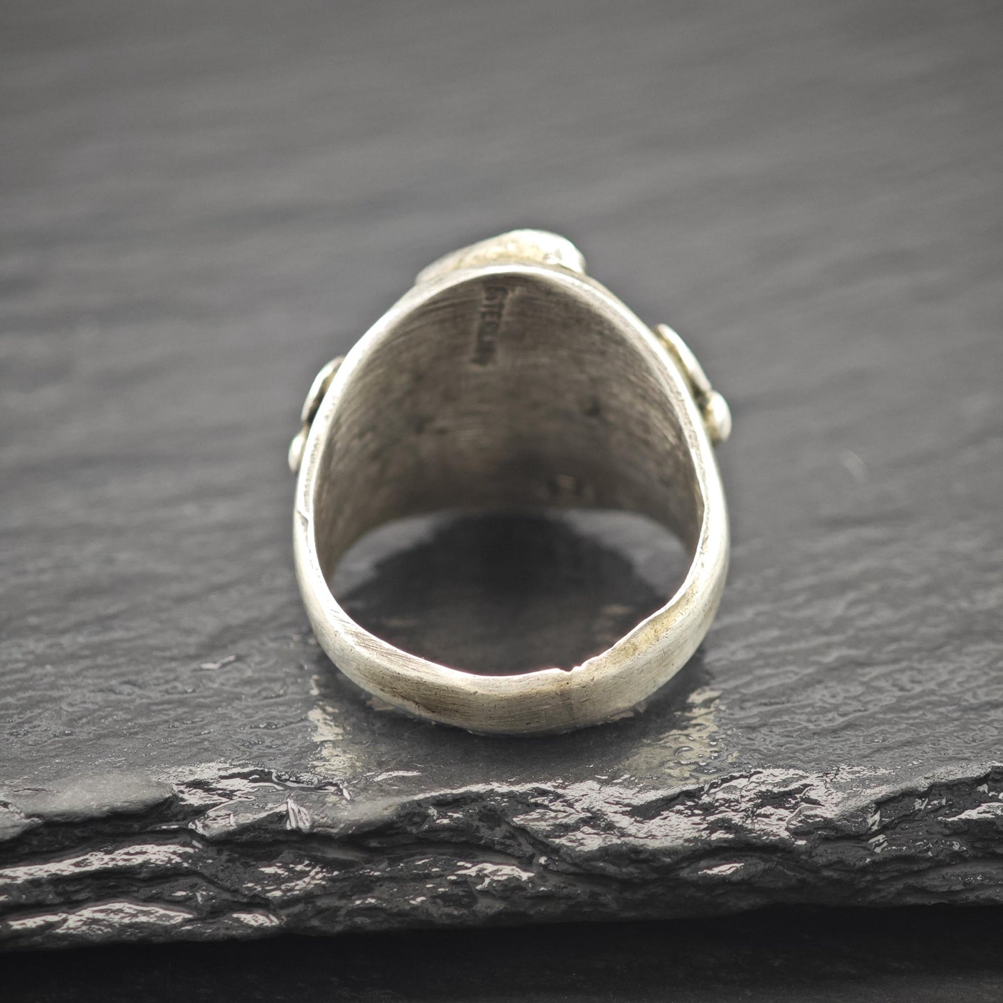 Native American Turquoise, Coral Ring Sterling Silver Size 8 1/2