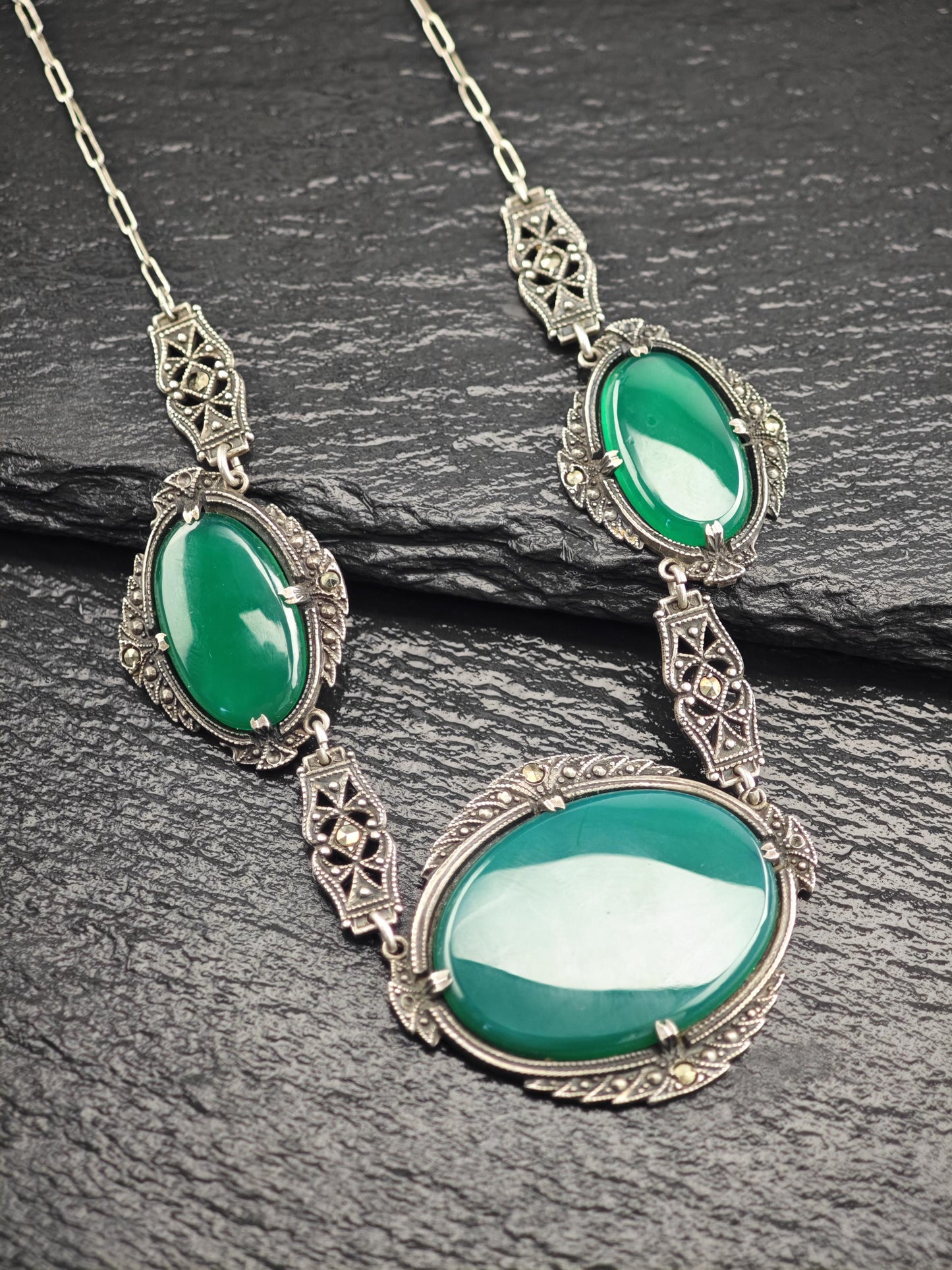 Green Necklace Sterling Silver N2518