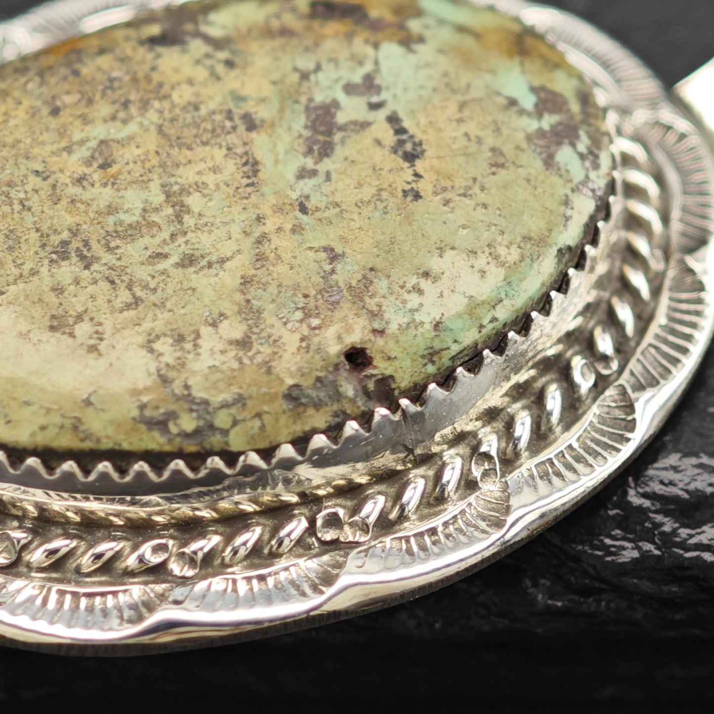 Native Green Turquoise Pendant Sterling Silver P2812