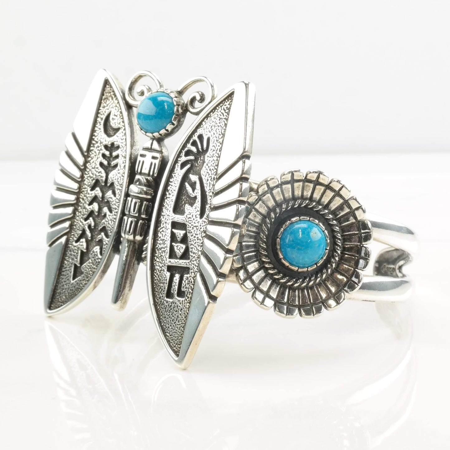 Relios Sterling Silver Turquoise Butterfly Rain Dancer Cuff Bracelet