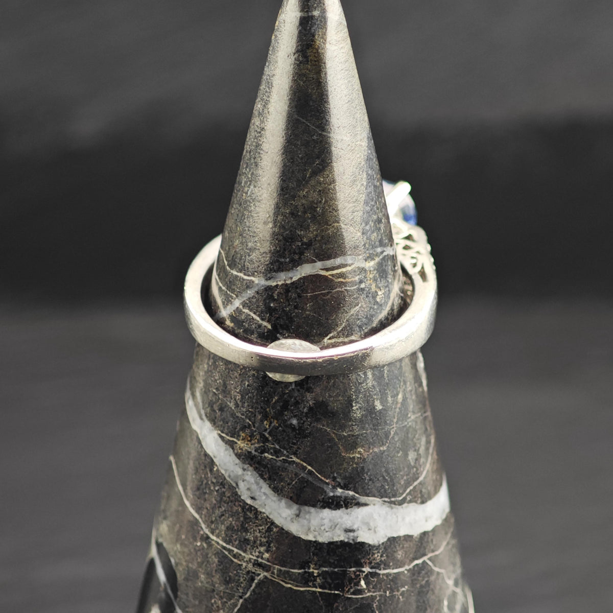 Sapphire & Diamond Platinum Ring East to West Sz 6 1/4 R6761