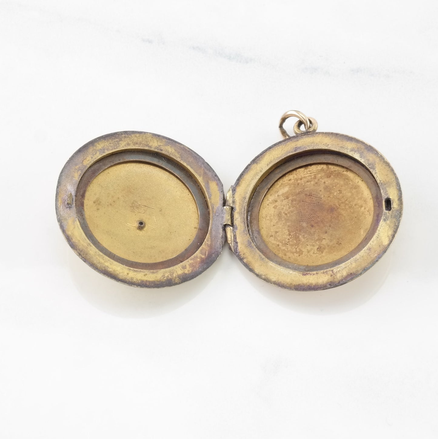 Vintage Art Nouveau Paste Locket Gold Fill Pendant
