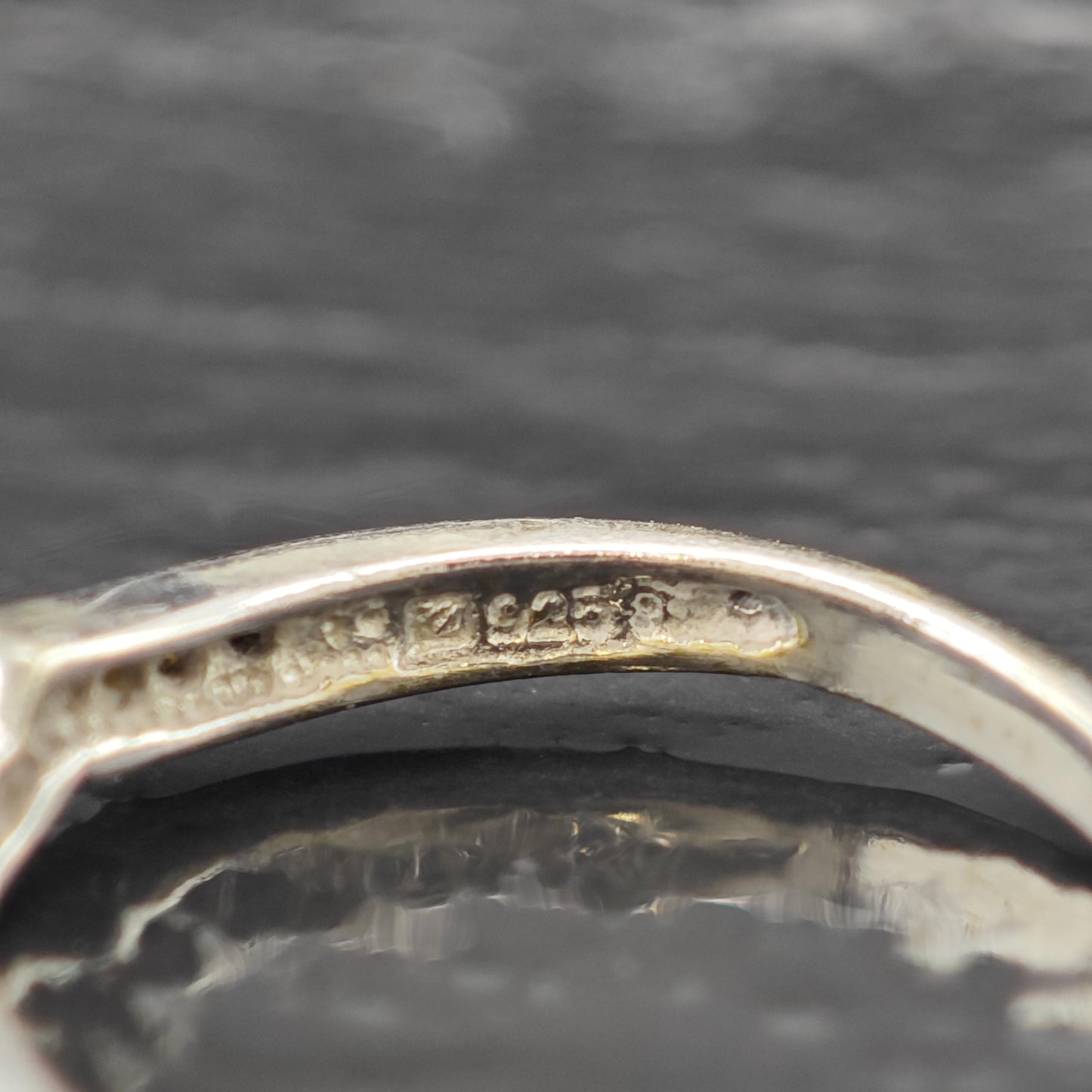 Stackable Yellow Diamond Ring Sterling Silver Sz 6 3/4 R6205