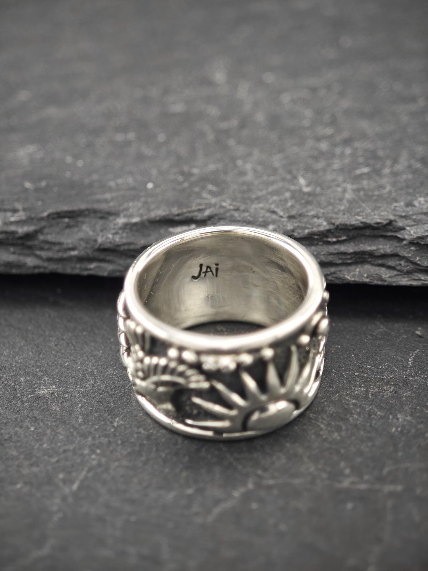 Jai Landscape Ring Sterling Silver Sz 6 R5732
