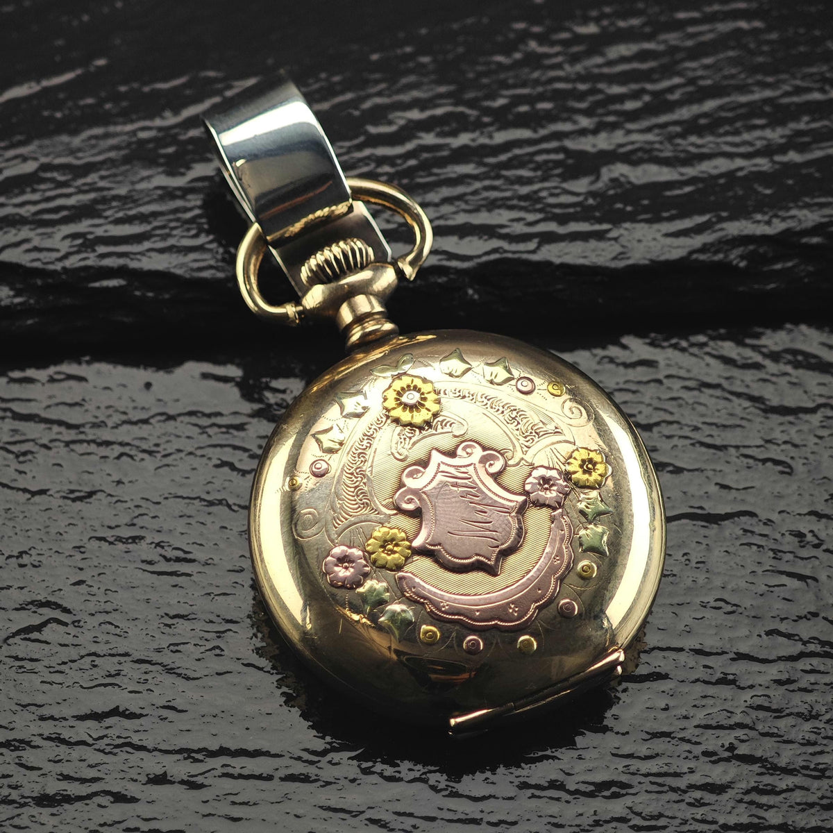 AS IS Antique Art Nouveau Swallow Pocket Watch Case MISC0439