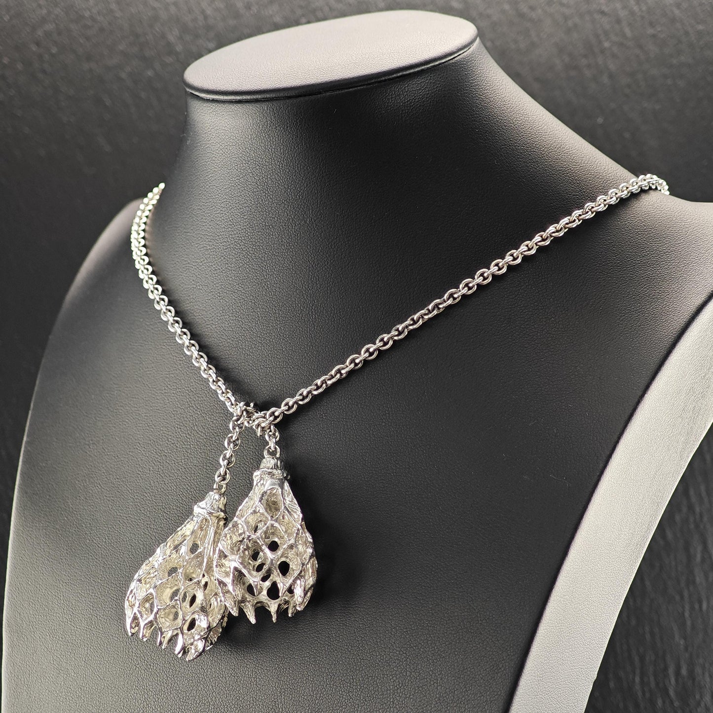 Vintage Handmade Sterling Silver Lariat Scarf Necklace Long Ball Chain