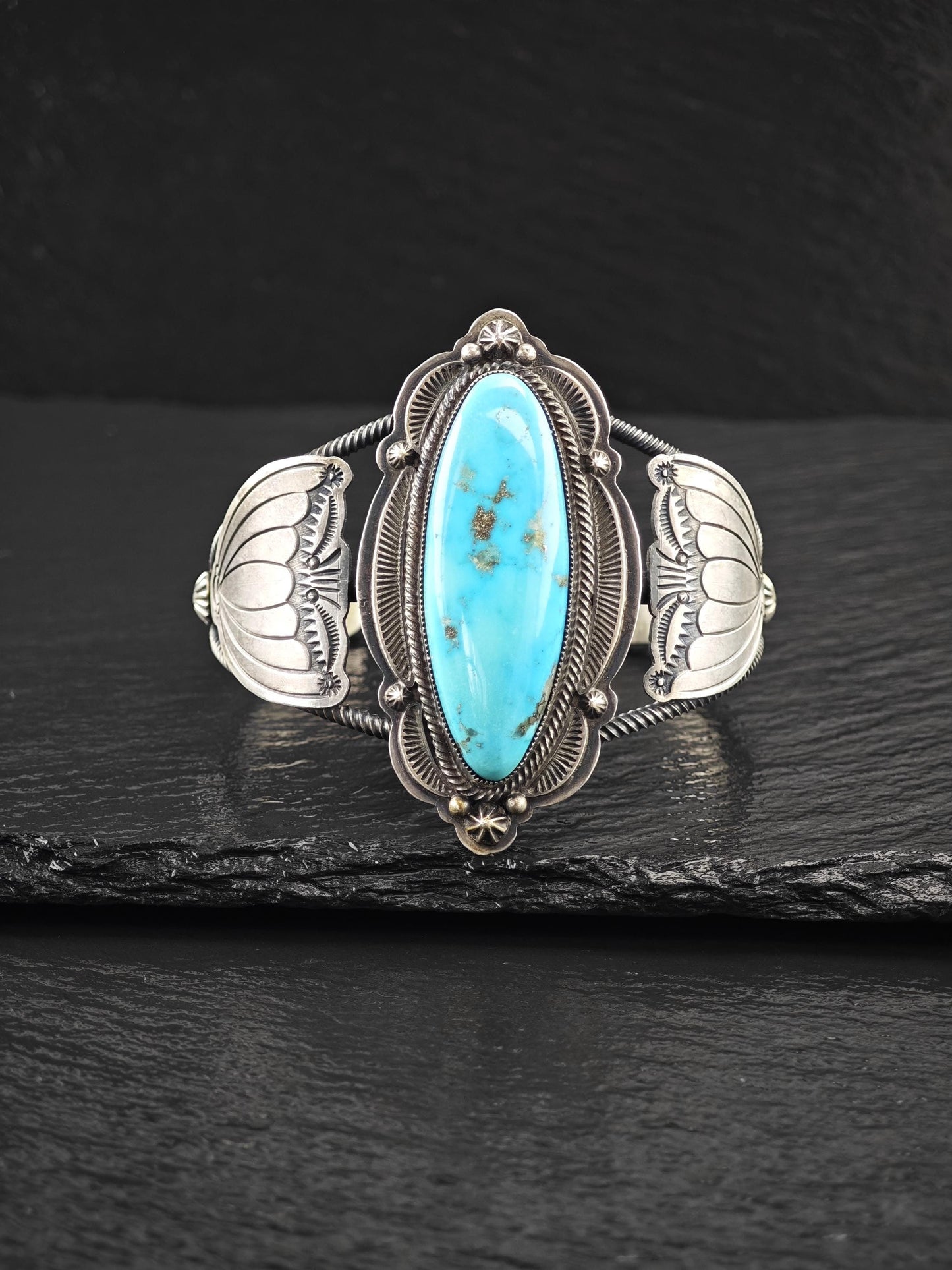 Large Native American, Cuff Bracelet Sterling Silver