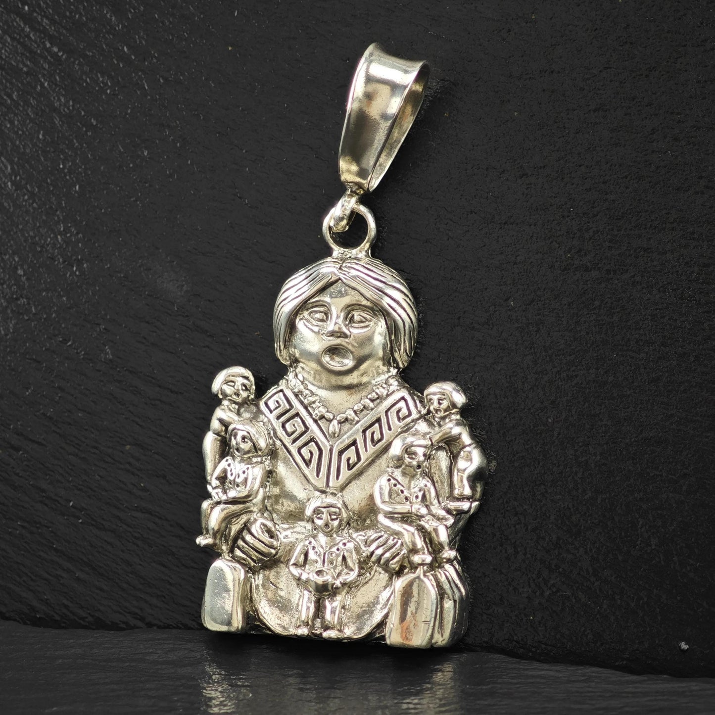 Native American Storyteller Fertility Pendant Sterling Silver P2828