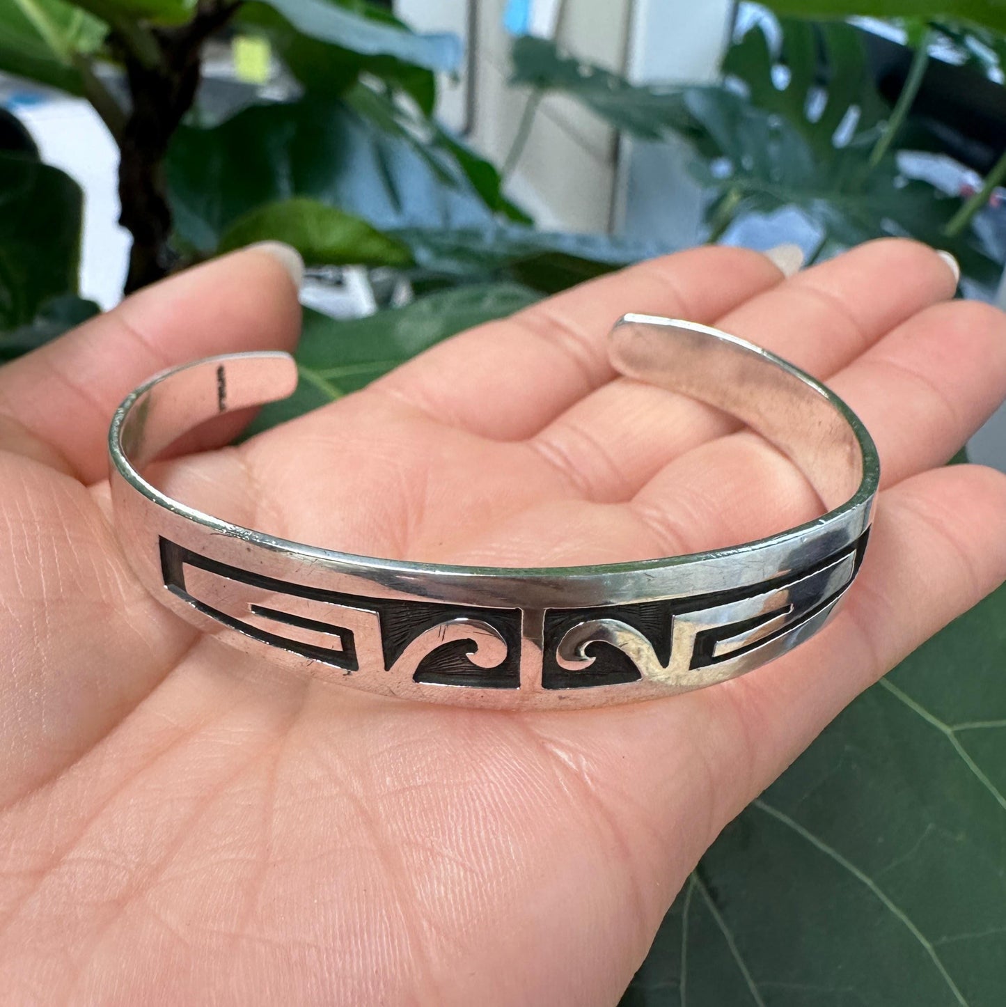 Native American Overlay Sterling Silver Cuff Bracelet