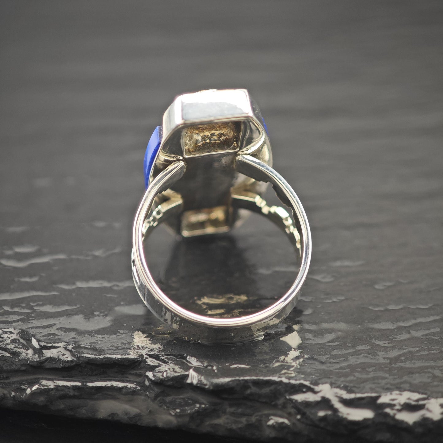 Carolyn Pollack Inlay, 14K Gold Accent Ring Sterling Silver Sz 7