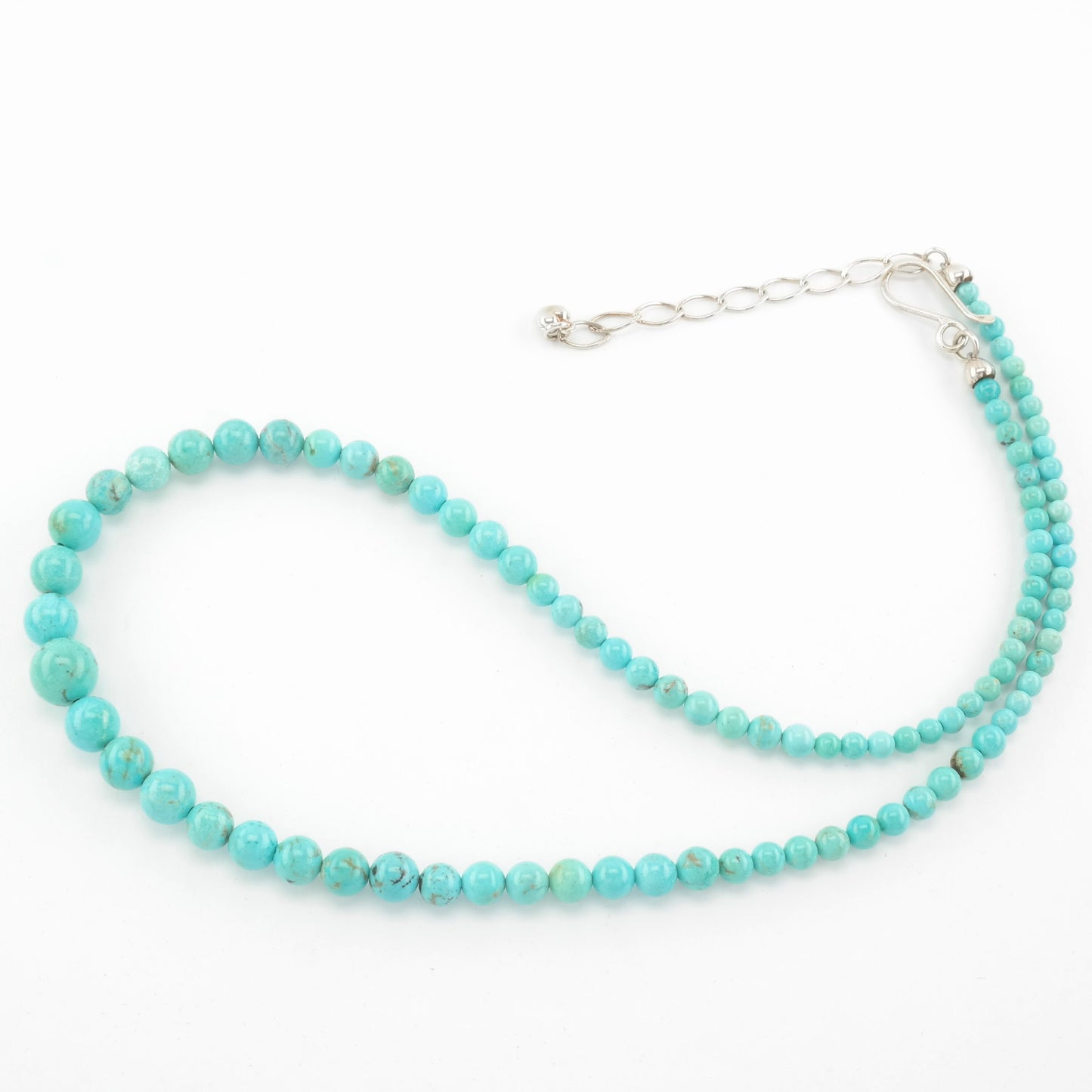 DTR Sterling Silver Blue Turquoise Bead Necklace