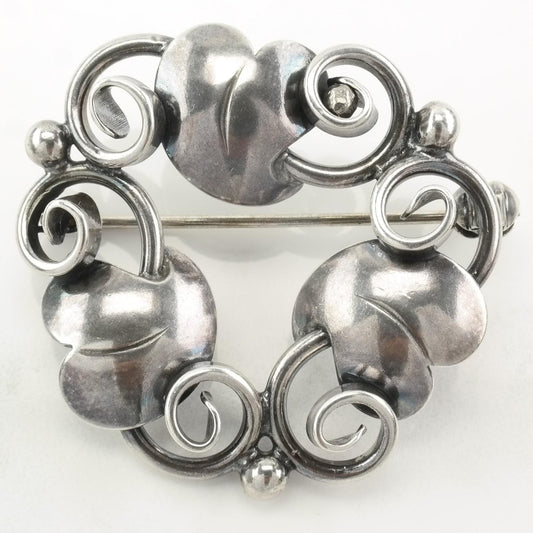 Sterling Silver Heart Brooch John Lauritzen B1562