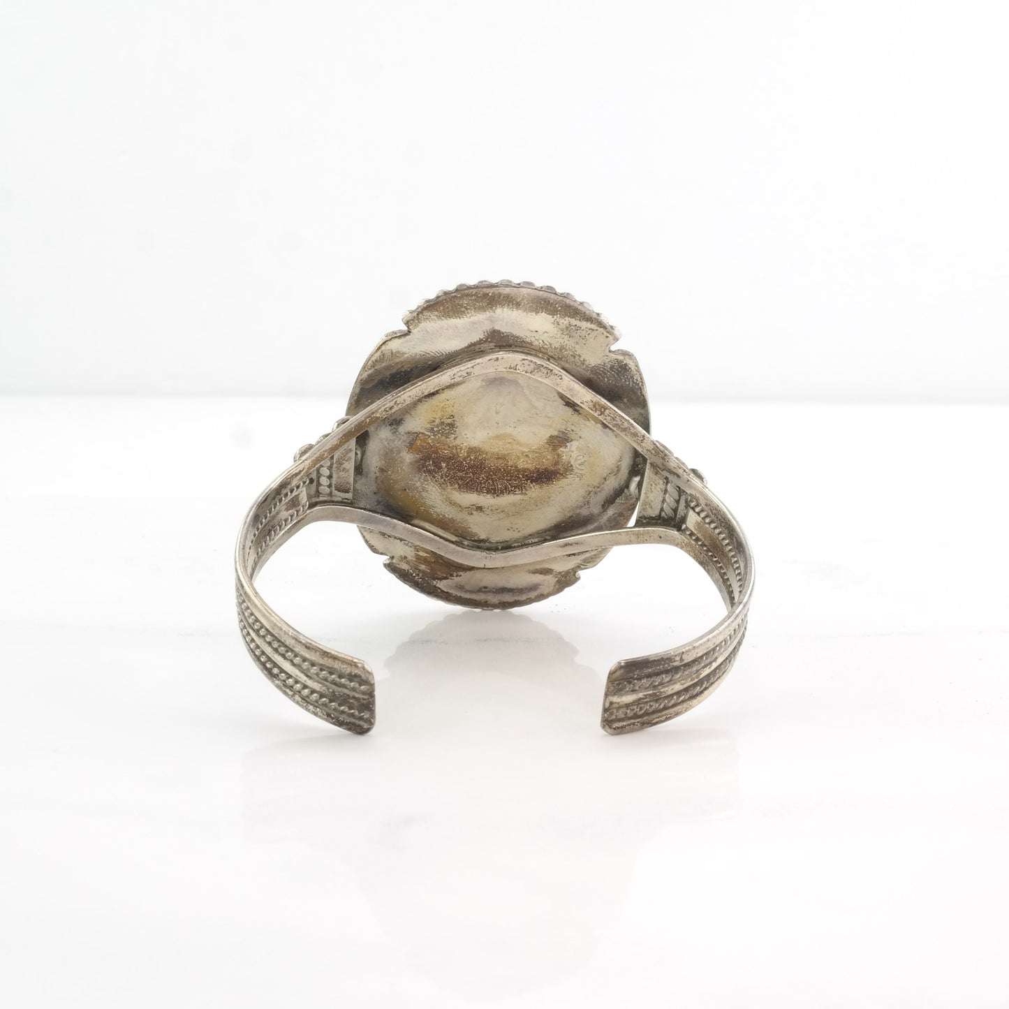 Coral Inlay Cuff Bracelet Native Zuni Sterling Silver Bev Etsate BR2464