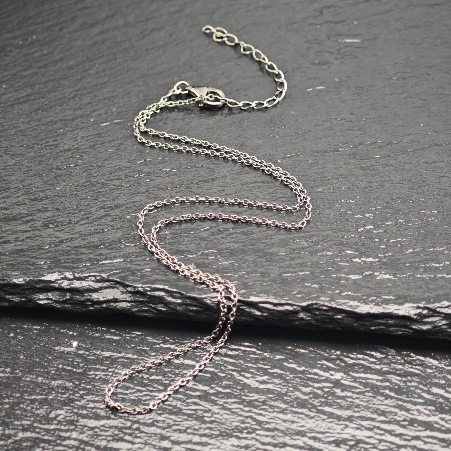Black Oxidized Adjustable Link Chain Sterling Silver Necklace N2764