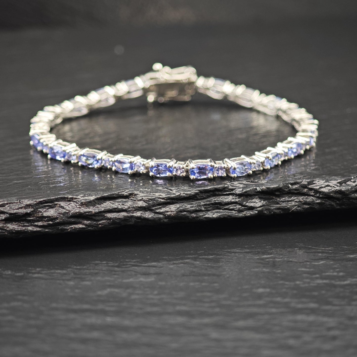 Choice of Tanzanite Line Bracelets Sterling Silver