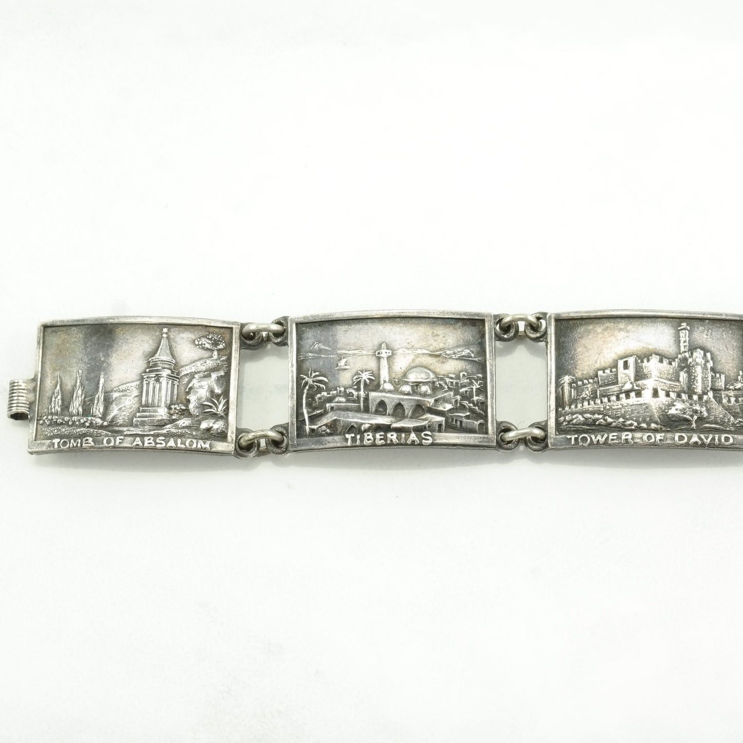 Vintage Sterling Silver Link Bracelet Israel Travel Souvenir