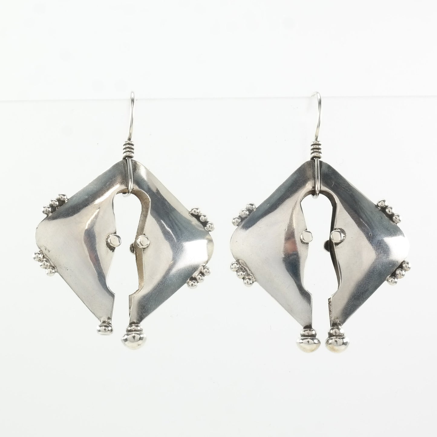 Sterling Silver Abstract Earrings Fish Hook