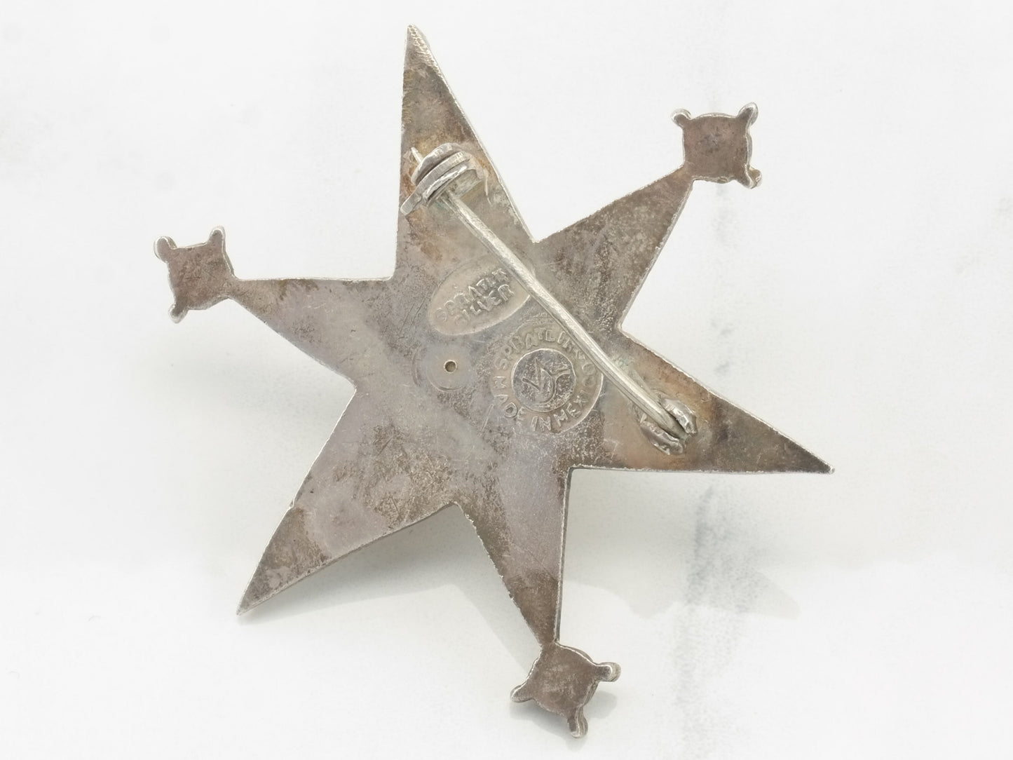 Spratling Taxco Silver Brooch 6 point Star Amethyst Sterling