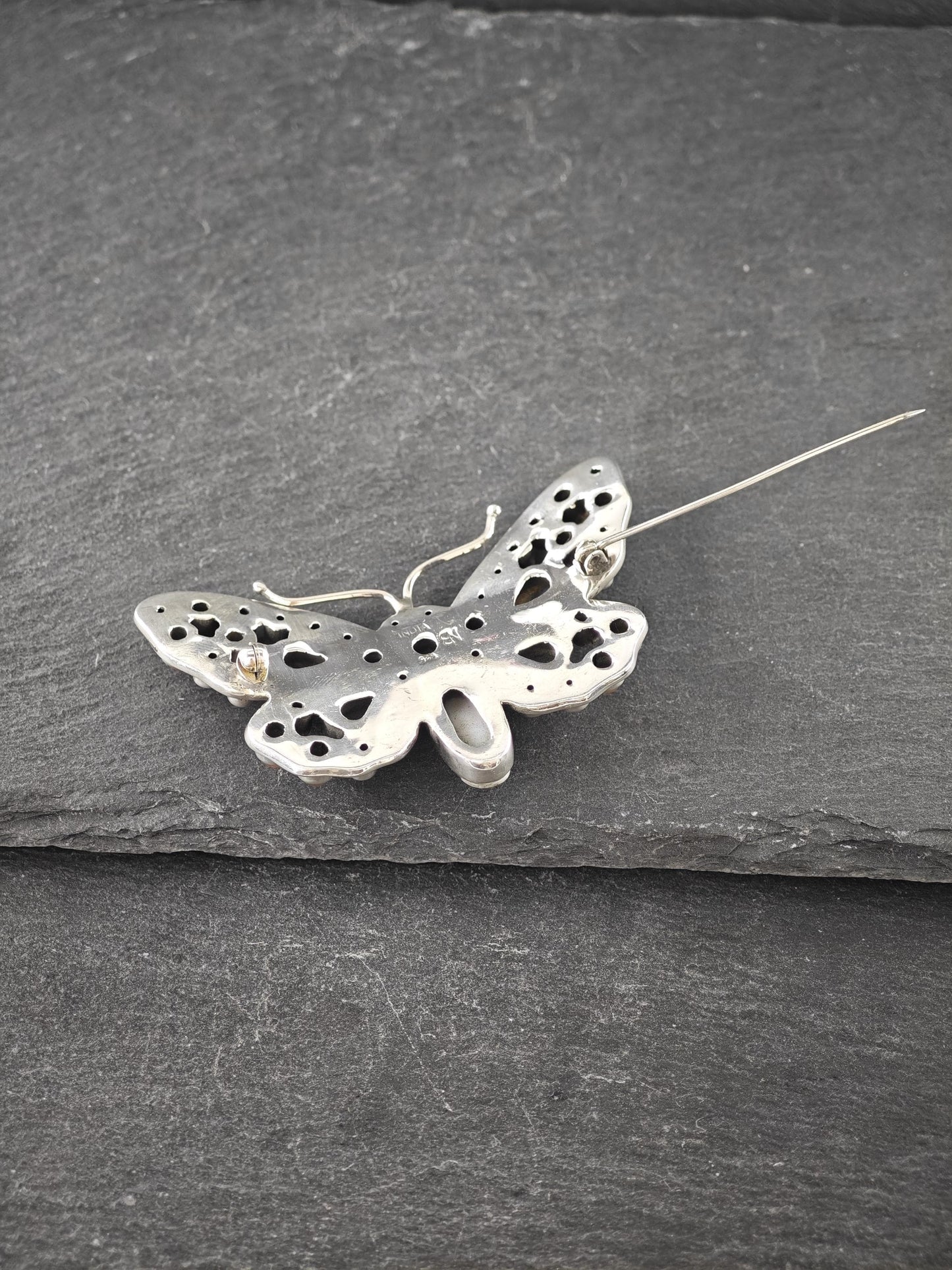 Vintage Nicky Butler Sterling Silver Butterfly Brooch