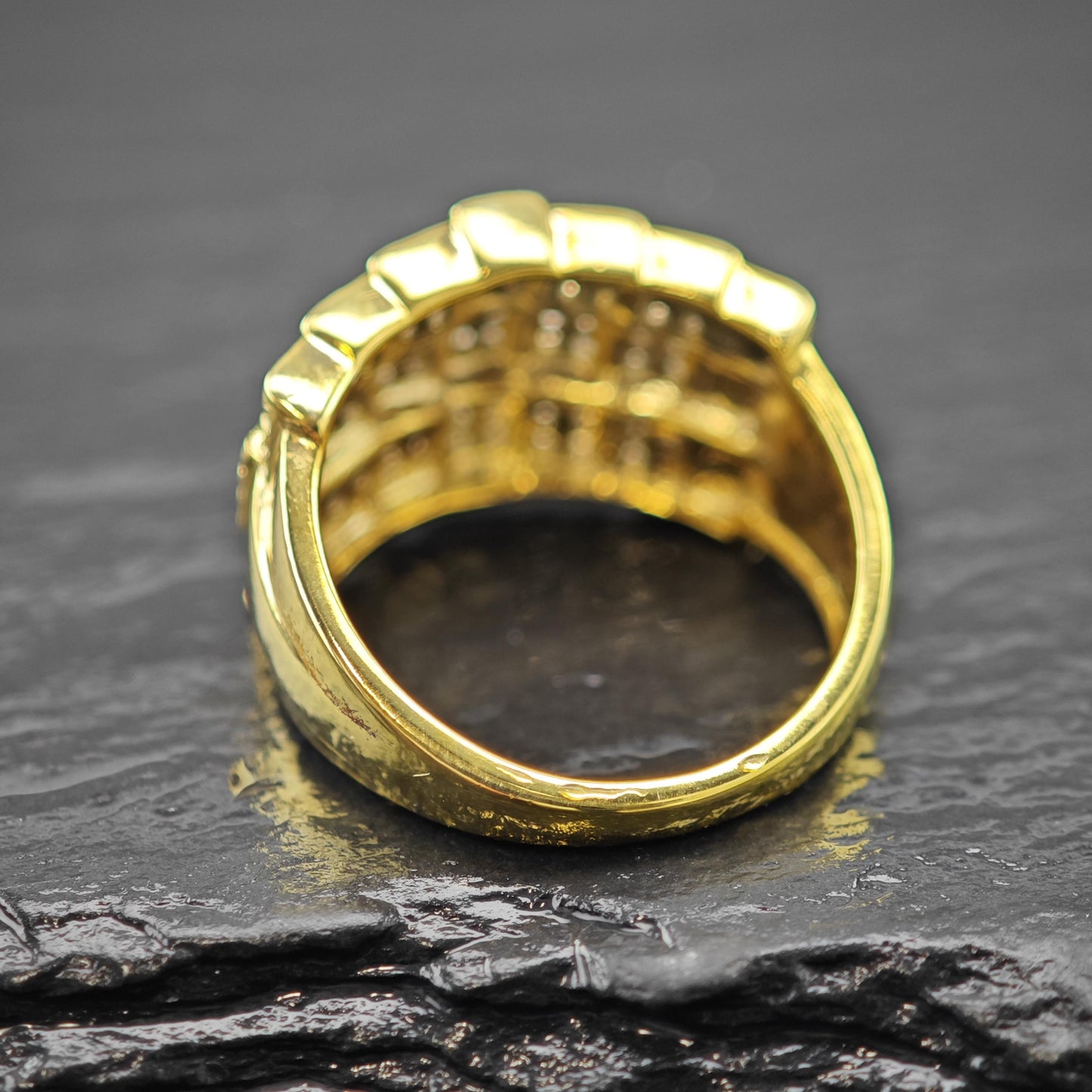 Diamond Gold Plated Ring Sterling Silver Sz 7