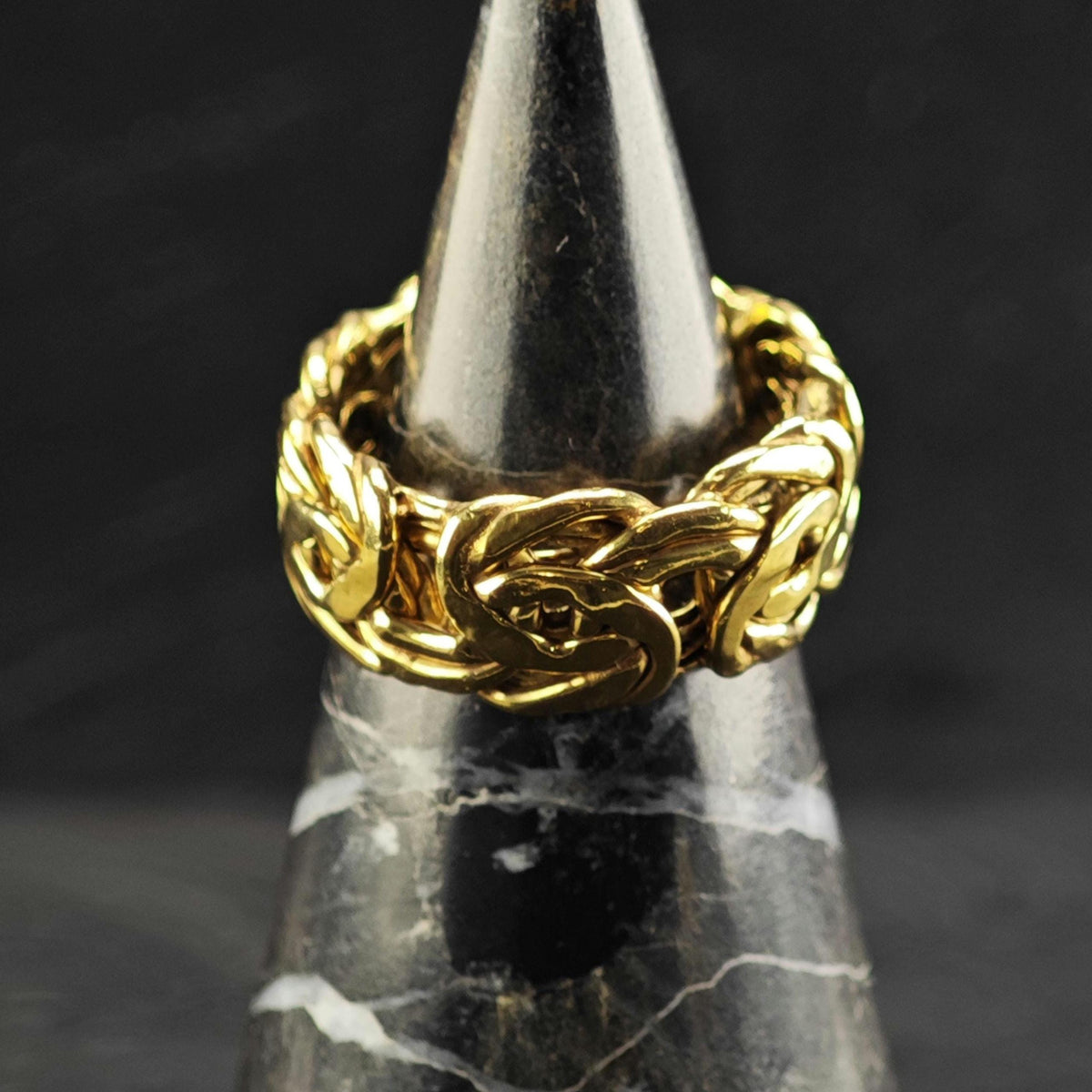 Smoky Quartz Gold-Plated Woven Band Sterling Silver Ring Sz 6 1/2 R6837