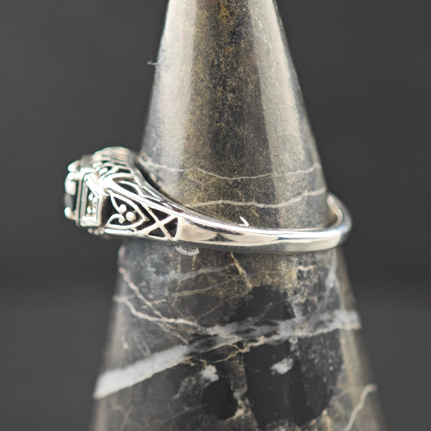 Natural Sapphire Diamond Ring Sterling Silver