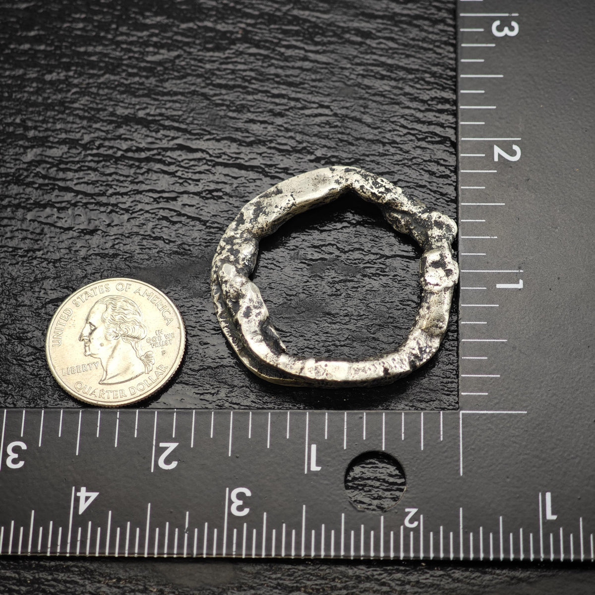 Brutalist Circle Sterling Silver Pendant P3090