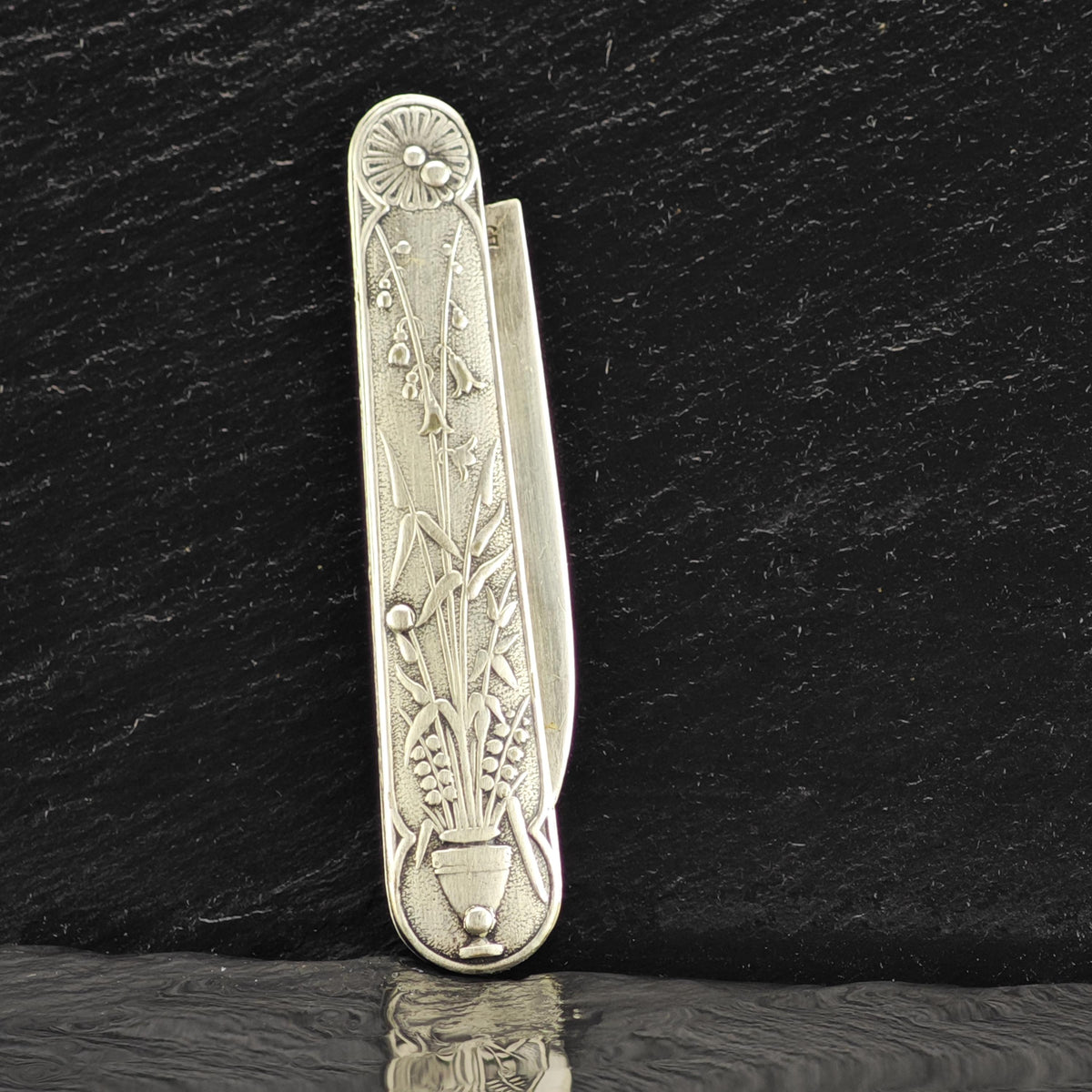 Antique Lilly Of The Valley Pocket Knife Sterling Silver MISC0418