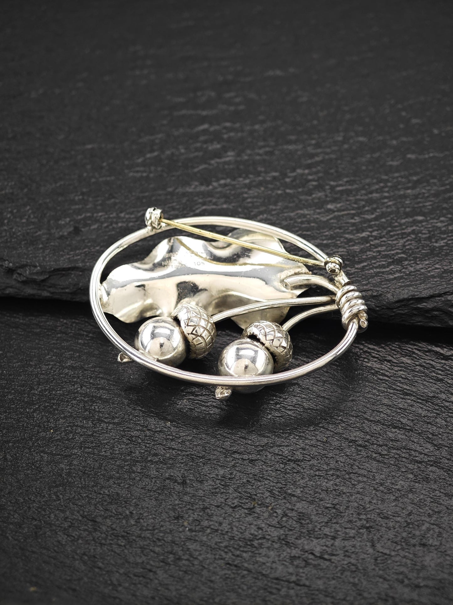 Georg Jensen 105, Acorn Brooch Sterling Silver