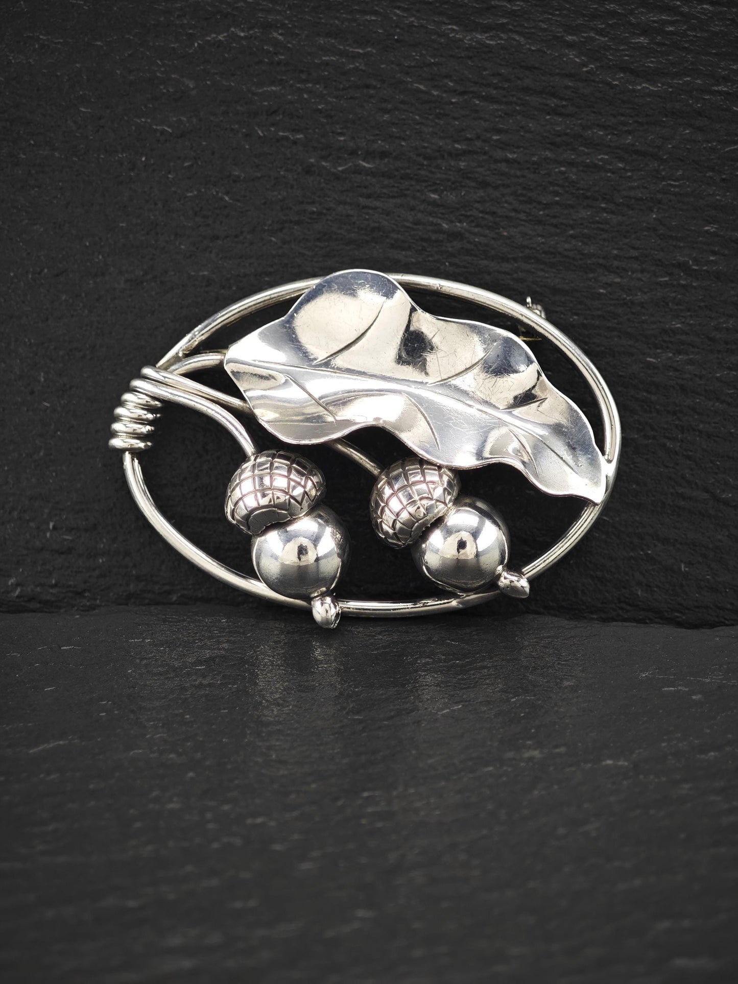 Georg Jensen 105, Acorn Brooch Sterling Silver