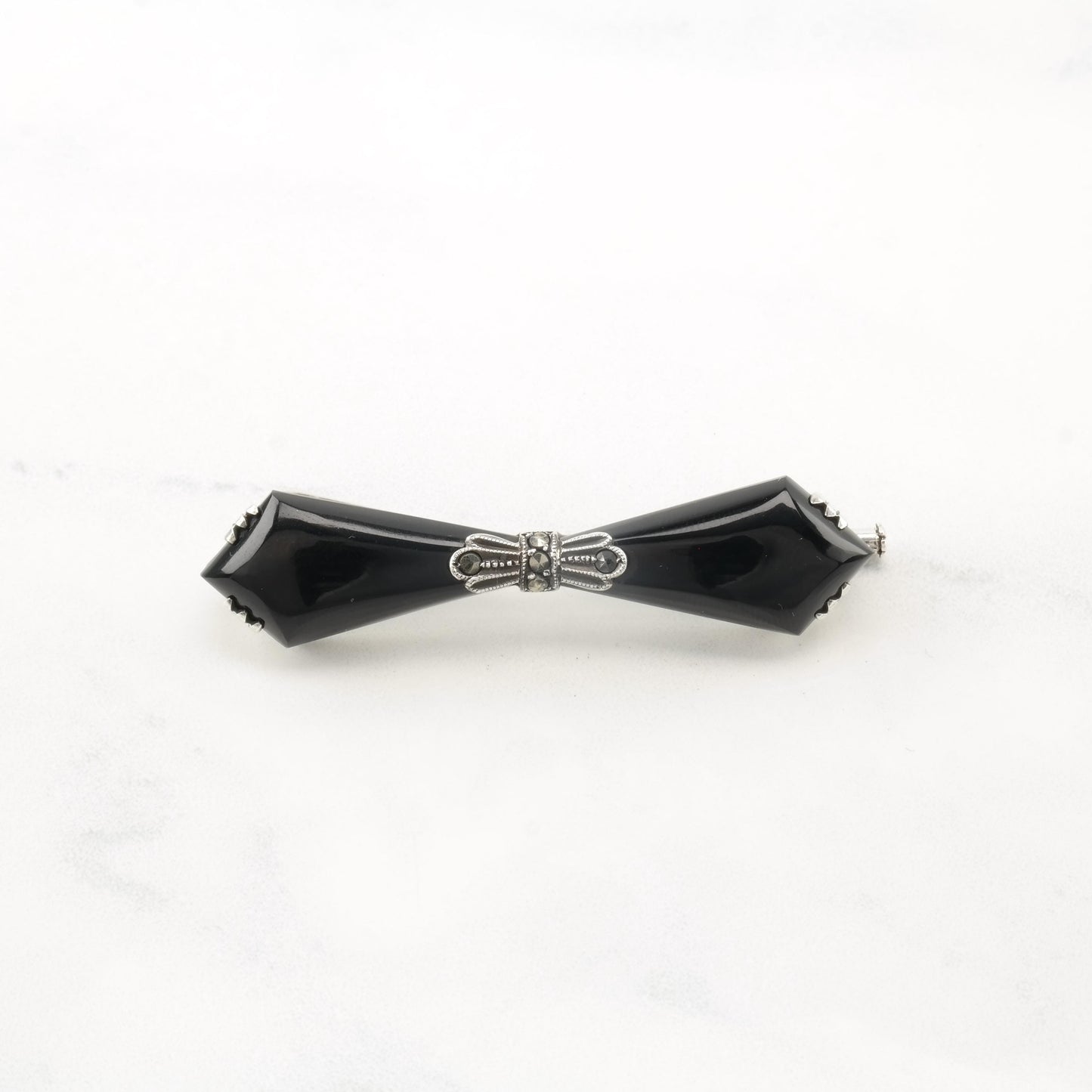 Art Deco Bow Sterling Silver Brooch