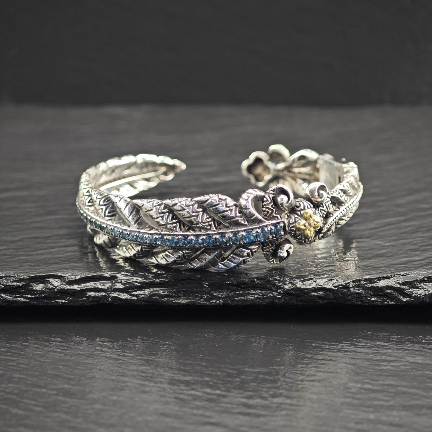 Bixby China 18K Gold Accent, Topaz Sterling Silver Bracelet