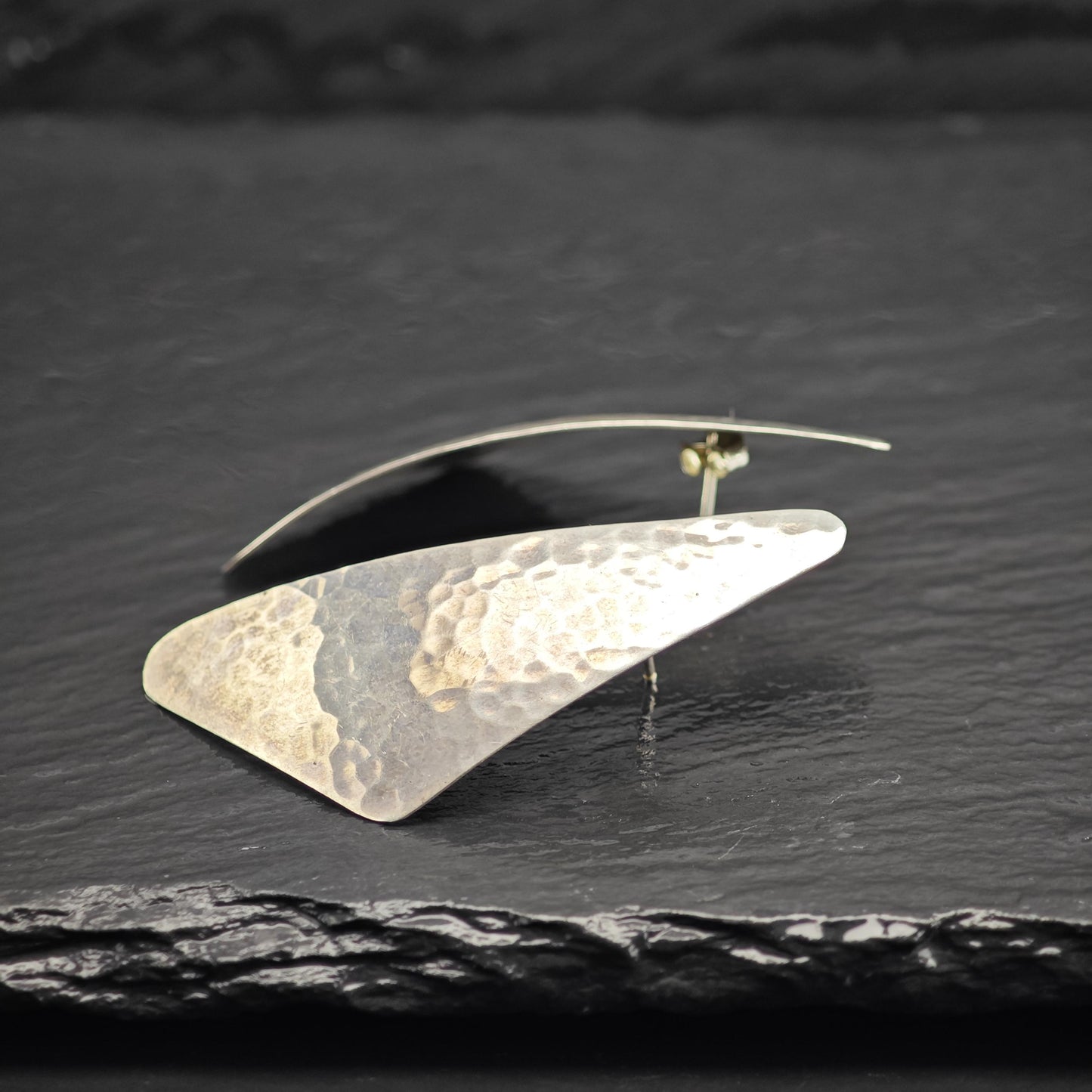 Native American Hammered Finish Stud Sterling Silver Earrings ER3121