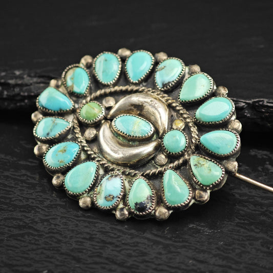 Turquoise Sterling Silver Oval Pin