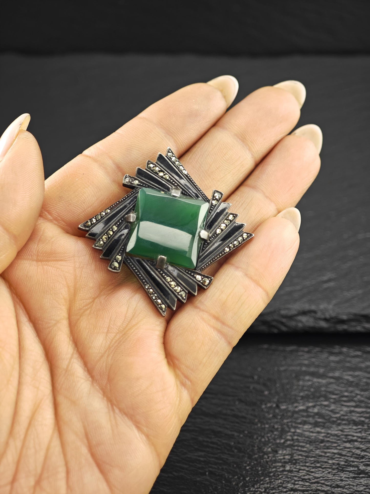 German Art Deco, Abstract Brooch Sterling Silver